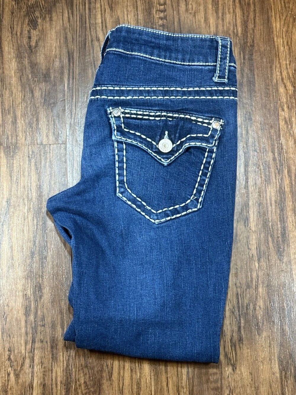 Knox Rose Women’s Jeans Size 4 Crop Skinny Heavy Stitching Dark Wash